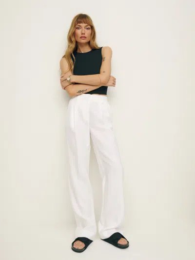 Reformation Petites Alex Linen Pant In White