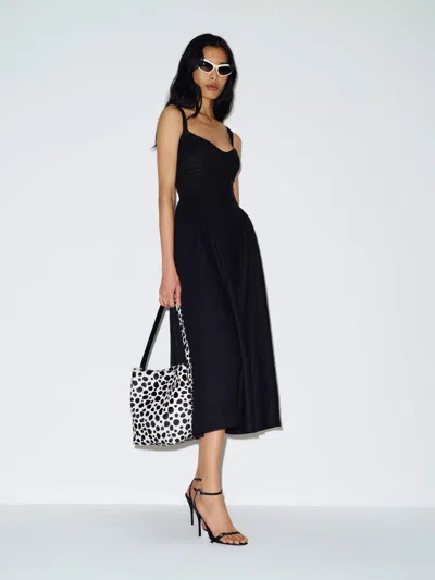 Reformation Petites Birdie Linen Dress Black 6p