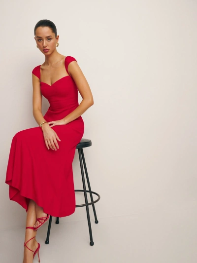 Reformation Petites Bryson Dress In Cherry