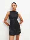 Reformation Petites Citron Linen Dress In Black