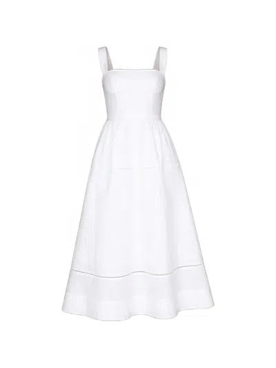 Reformation Petites Everett Square-neck Midi Dress In White