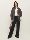 Reformation Petites Hallie Mid Rise Pant In Black