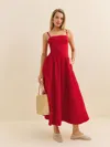 Reformation Petites Katarin Linen Dress In Lipstick