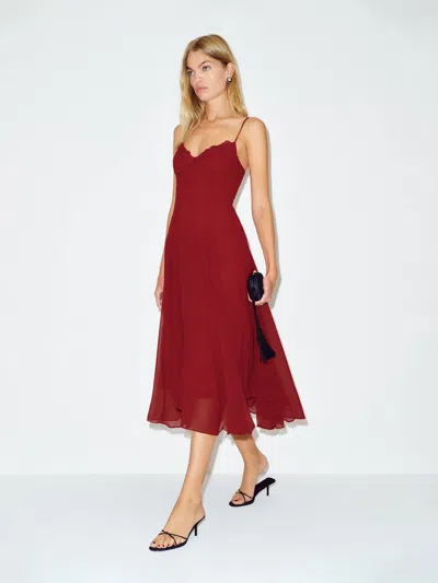 Reformation Petites Laia Dress Red 12p