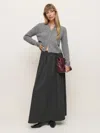 Reformation Petites Lucy Skirt In Charcoal Wool