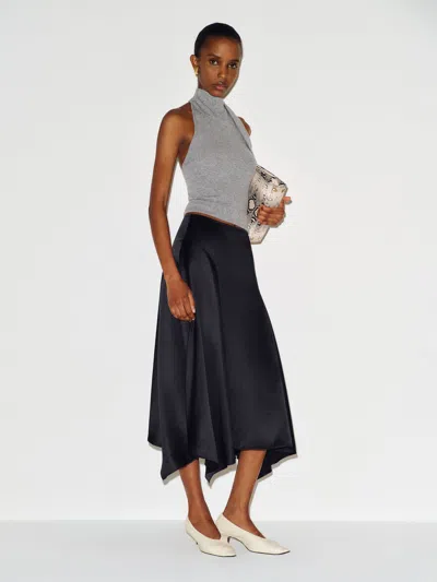 Reformation Petites Mccall Silk Skirt Black 0p