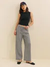 Reformation Petites Olina Linen Cropped Pant In Black