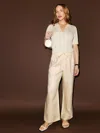 Reformation Petites Olina Linen Cropped Pant In Sugar