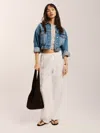 Reformation Petites Olina Linen Pant In White