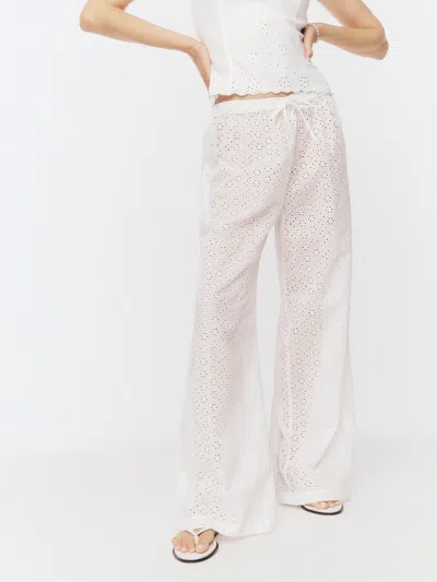 Reformation Petites Olina Pant In White Eyelet