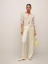 Reformation Petites Olina Silk Pant In Ivory