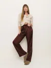 Reformation Mason Pant In Mahogany