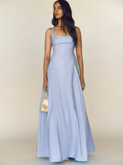 Reformation Petites Royann Dress Blue 6p