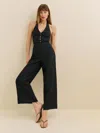 Reformation Petites Sofia Linen Jumpsuit In Black