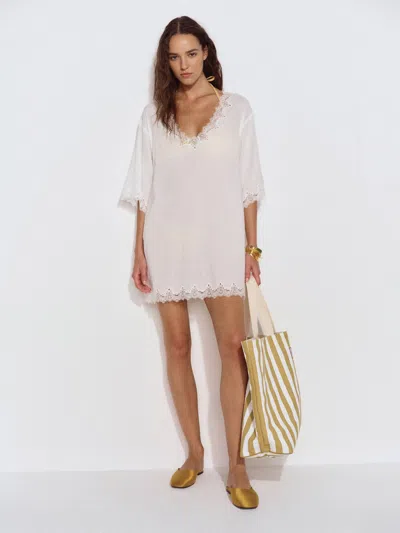 Reformation Petites Sonny Dress Ivory Lace Xsp In White