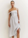 Reformation Petites Tagliatelle Linen Dress In Harbor Stripe