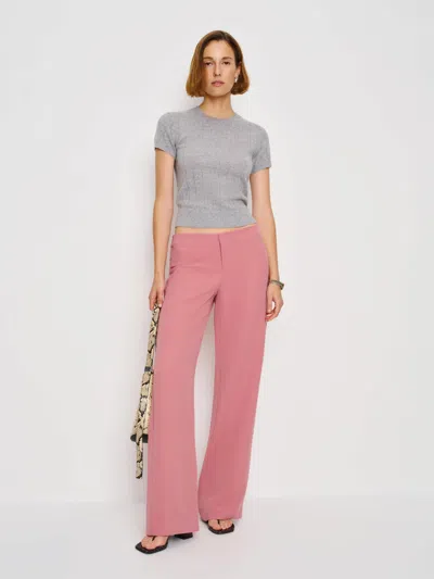Reformation Petites Vida Low Rise Pant In Burgundy