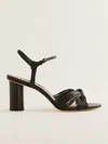Reformation Petra Cylinder Heel In Black Leather