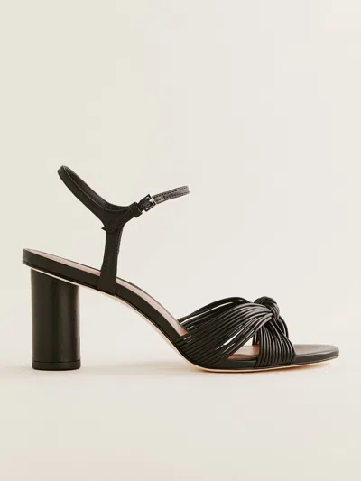 Reformation Petra Cylinder Heel In Black Leather