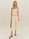 Reformation Petra Linen Low Rise Pedal Pusher Pant