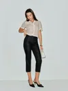 Reformation Petra Low Rise Linen Pedal Pusher Pants In Black