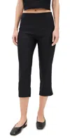 Reformation Petra Linen Pedal Pusher Pants Black In Black