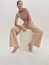Reformation Petunia Heeled Sandal In Gold