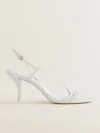 Reformation Petunia Heeled Sandal In White Leather