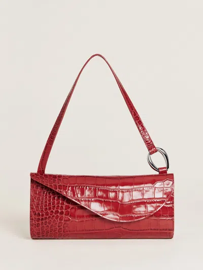 Reformation Philomena Shoulder Bag In Lava Croc