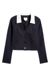 Reformation Pia Crop Jacket In Black