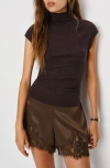 Reformation Pien Cap Sleeve T-shirt In Brown