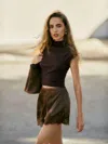 Reformation Pien Knit Top In Brown