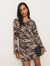 Reformation Pike Satin Dress In Stampede