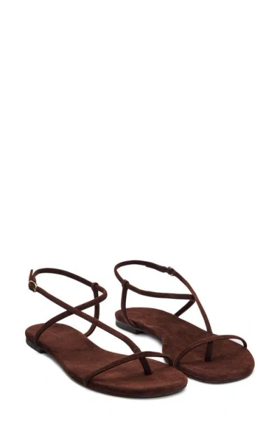 Reformation Pina Flat Sandal In Brown