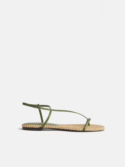 Reformation Pina Flat Sandal Green 7.5