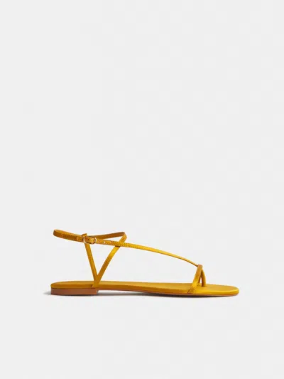 Reformation Pina Flat Sandal Yellow 10.5 In Multi