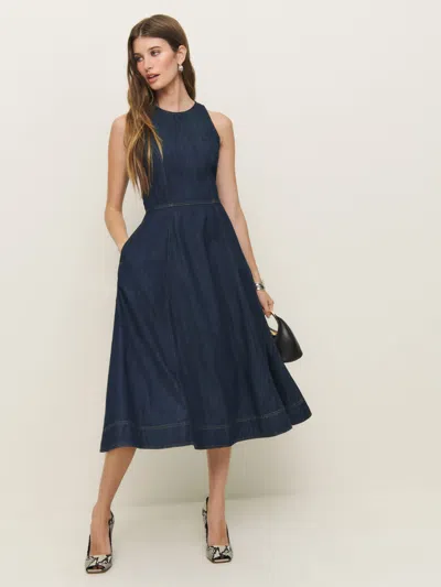 Reformation Pippa Denim Midi Dress In Liffey