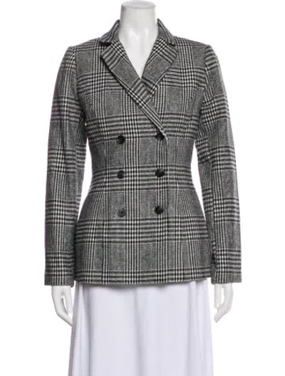 Pre-owned Reformation Plaid Print Blazer In Gray
