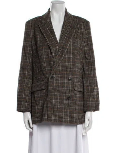 Pre-owned Reformation Plaid Print Blazer In Multi