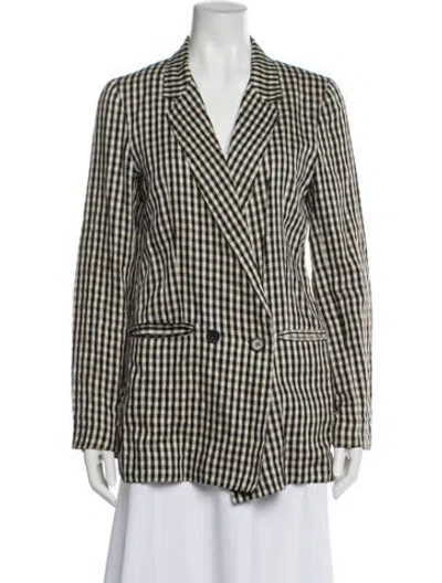 Pre-owned Reformation Plaid Print Blazer In Multi