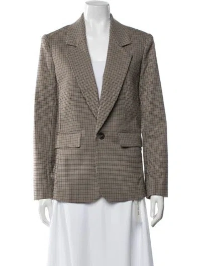 Pre-owned Reformation Plaid Print Blazer In Multi