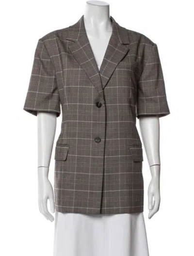 Pre-owned Reformation Plaid Print Blazer In Multicolor