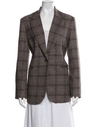 Pre-owned Reformation Plaid Print Blazer In Multicolor