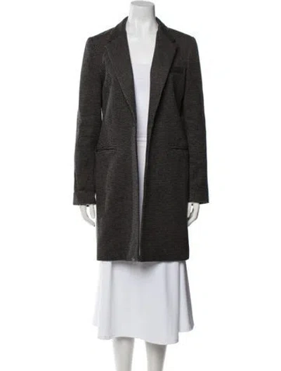 Pre-owned Reformation Plaid Print Coat In Black