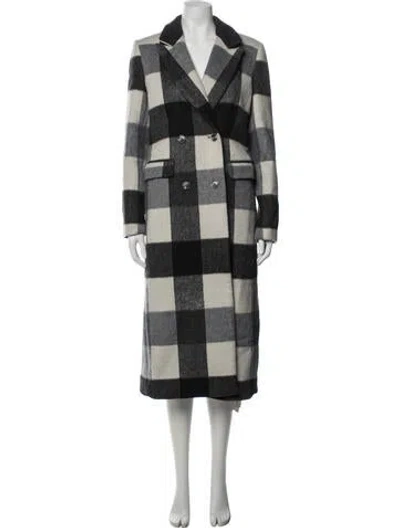 Pre-owned Reformation Plaid Print Coat In Grey