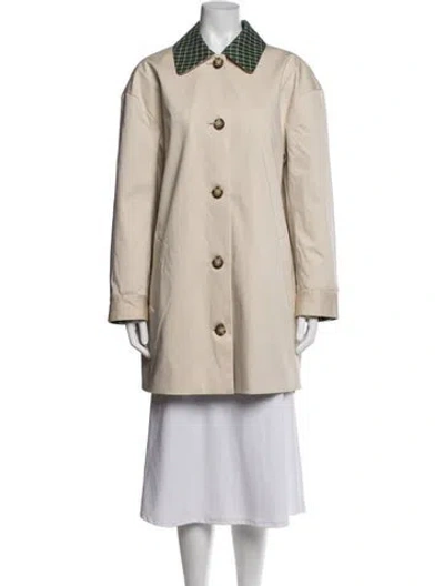 Pre-owned Reformation Plaid Print Coat In Neutrals