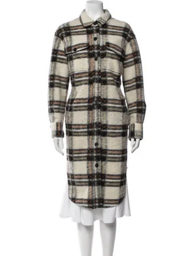Pre-owned Reformation Plaid Print Coat In Neutrals