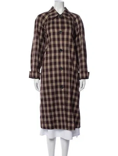 Pre-owned Reformation Plaid Print Coat W/ Tags In Multicolor