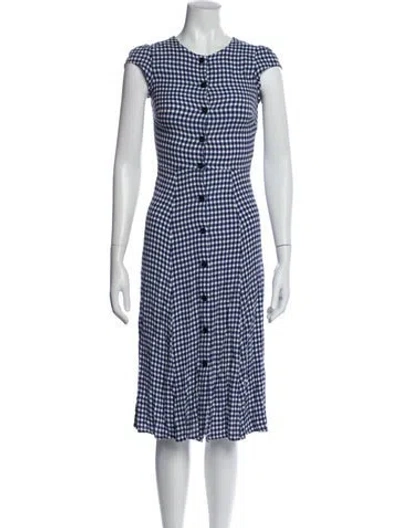 Pre-owned Reformation Plaid Print Midi Length Dress In Multi
