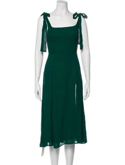 Pre-owned Reformation Plaid Print Midi Length Dress In White